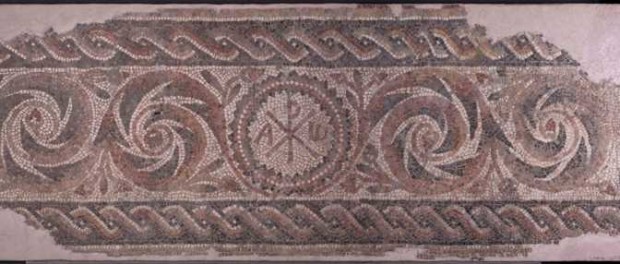 Mosaic, segle V, jaciment plaça  Antoni Maura, Barcelona. MUHBA