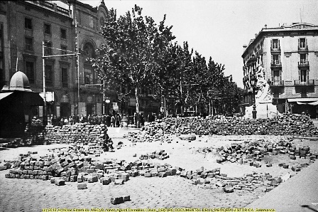 La Rambla durant els fets de maig de 1937